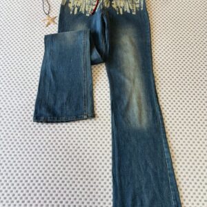 Waist Printed Bootcut Jeans
