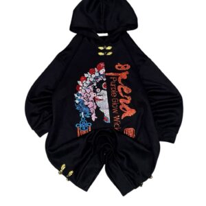 VTG Y2K BLACK LONG HOODIE